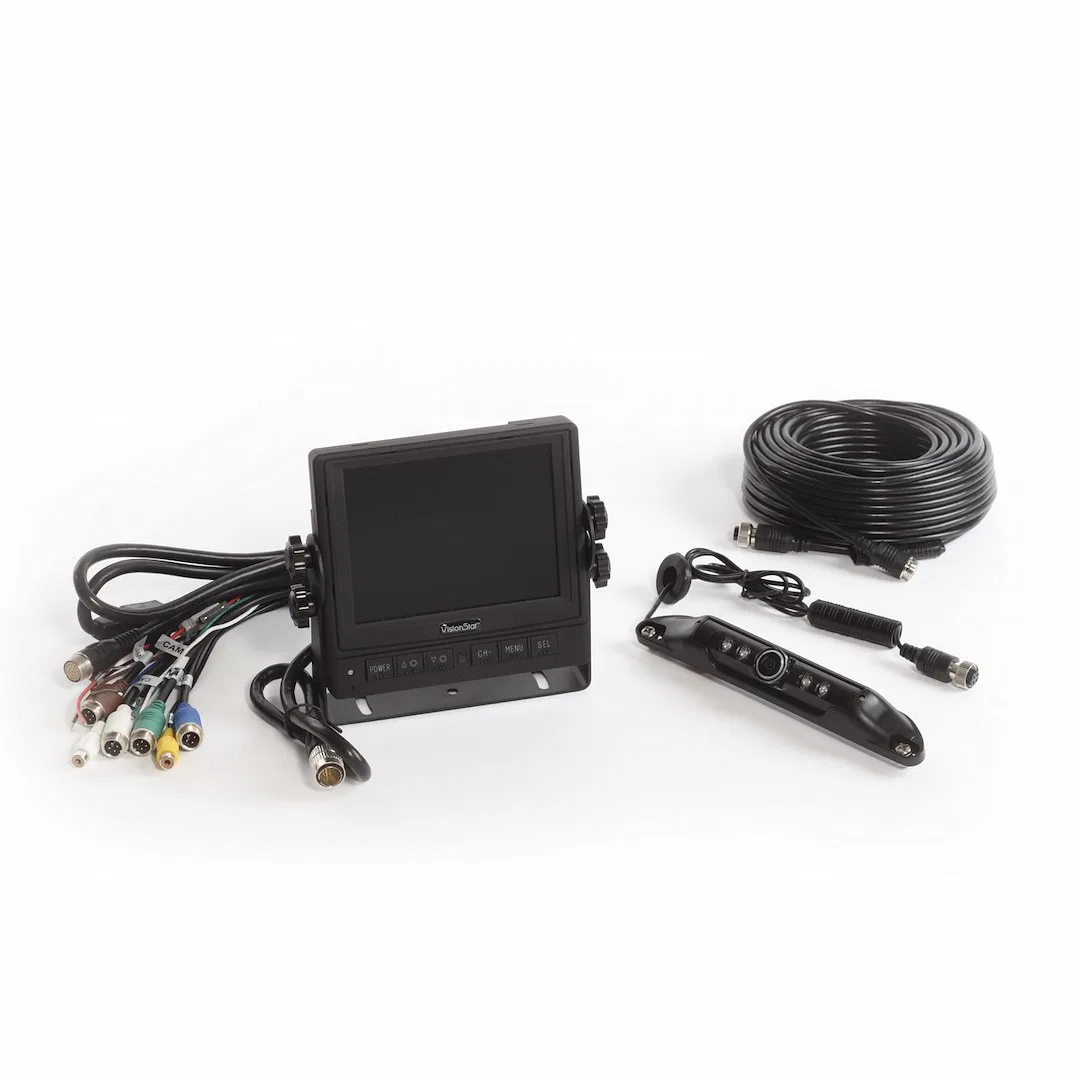 MA1171 – MOBILE AWARE Backup Camera, License Plate Mount 5.6 Inch LCD Colored Monitor Wired Waterproof Black Housing ...